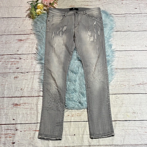 Other - Focus Jeans Grey Distressed Jeans sz 34X34